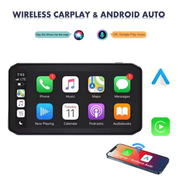 CarPlay moto 6.25" Wifi / BT5.0 compatible Android Auto & Apple CarPlay